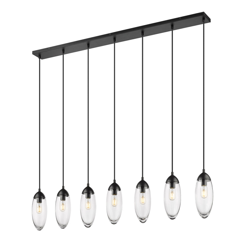 Arden 7 Light 54" Linear Pendant in Matte Black
