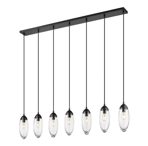 Arden 7 Light 54" Linear Pendant in Matte Black