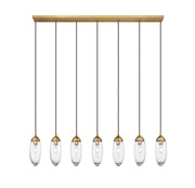 Arden 7 Light 54" Linear Pendant in Rubbed Brass