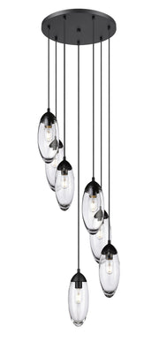 Arden 7 Light 18" Pendant in Matte Black