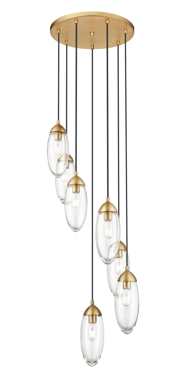 Arden 7 Light 18" Pendant in Rubbed Brass