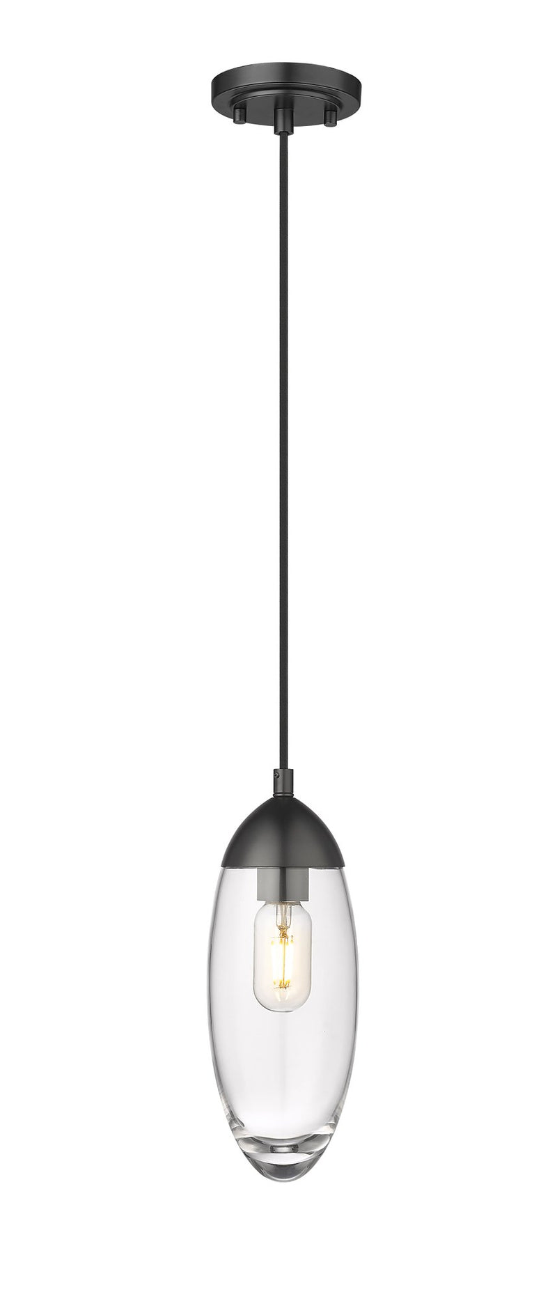 Arden 1 Light 4.5" Pendant, Cord Mount in Matte Black