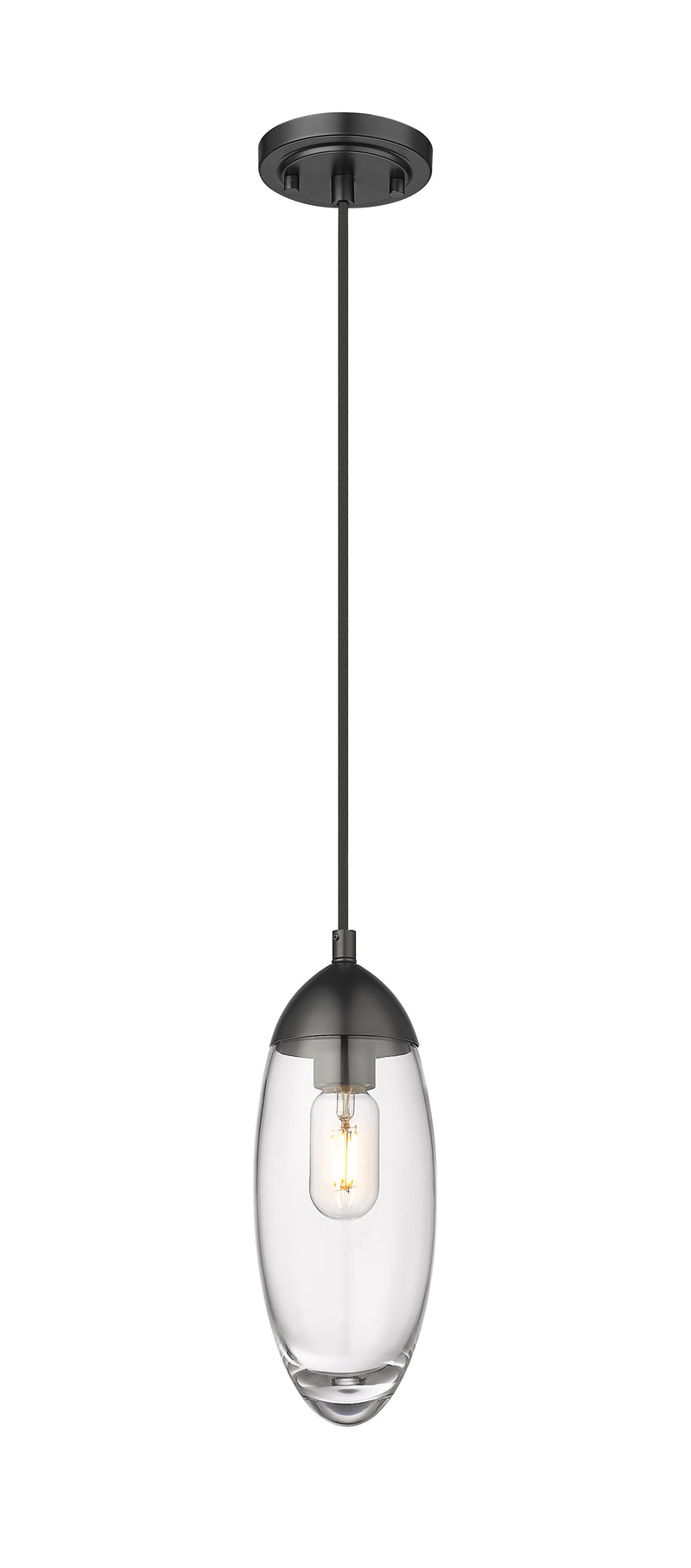 Arden 1 Light 4.5" Pendant, Cord Mount in Matte Black
