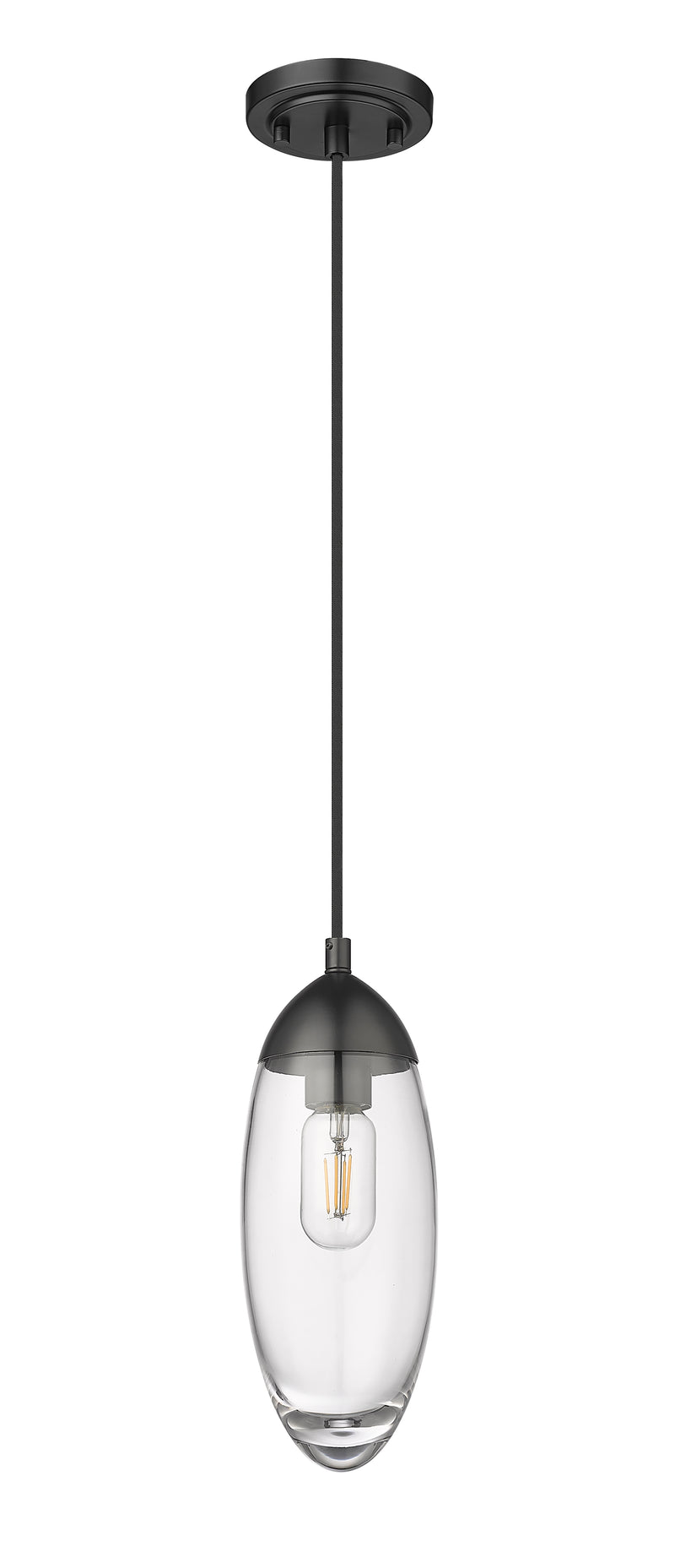 Arden 1 Light 4.5" Pendant, Cord Mount in Matte Black