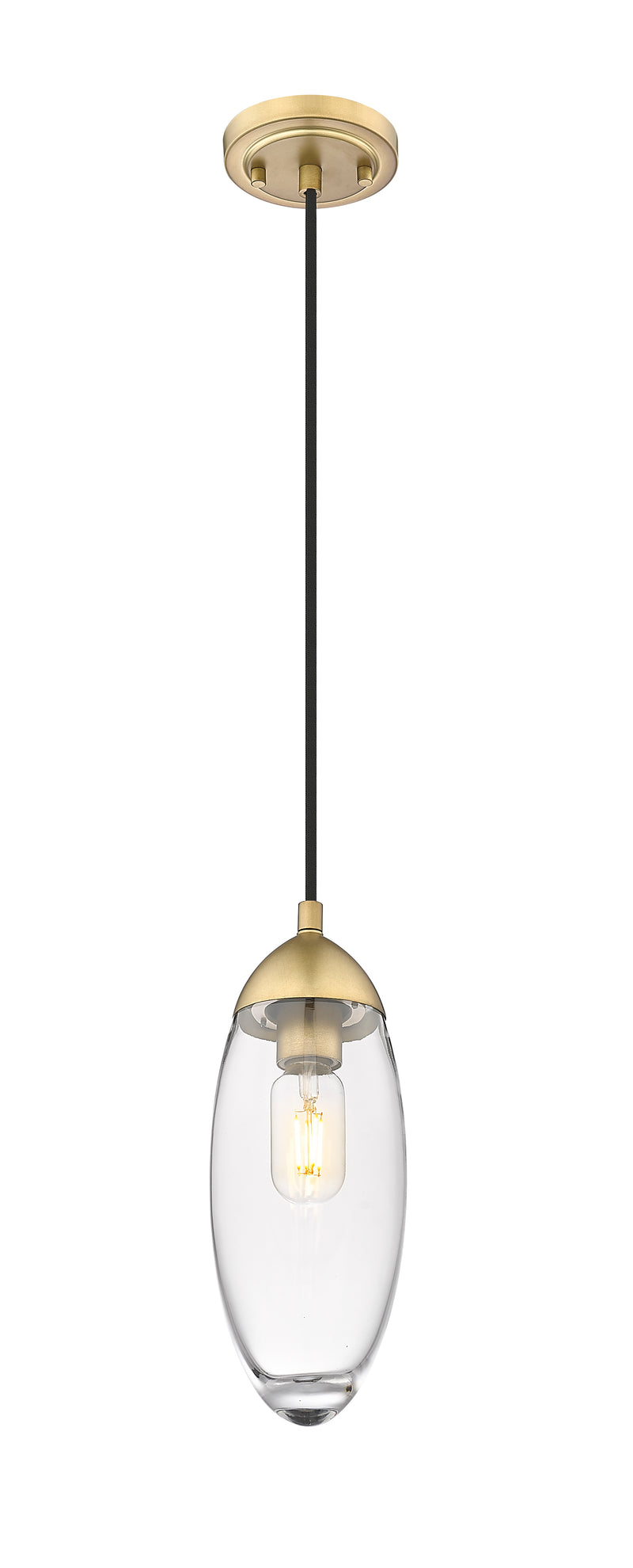 Arden 1 Light 4.5" Pendant, Cord Mount in Rubbed Brass