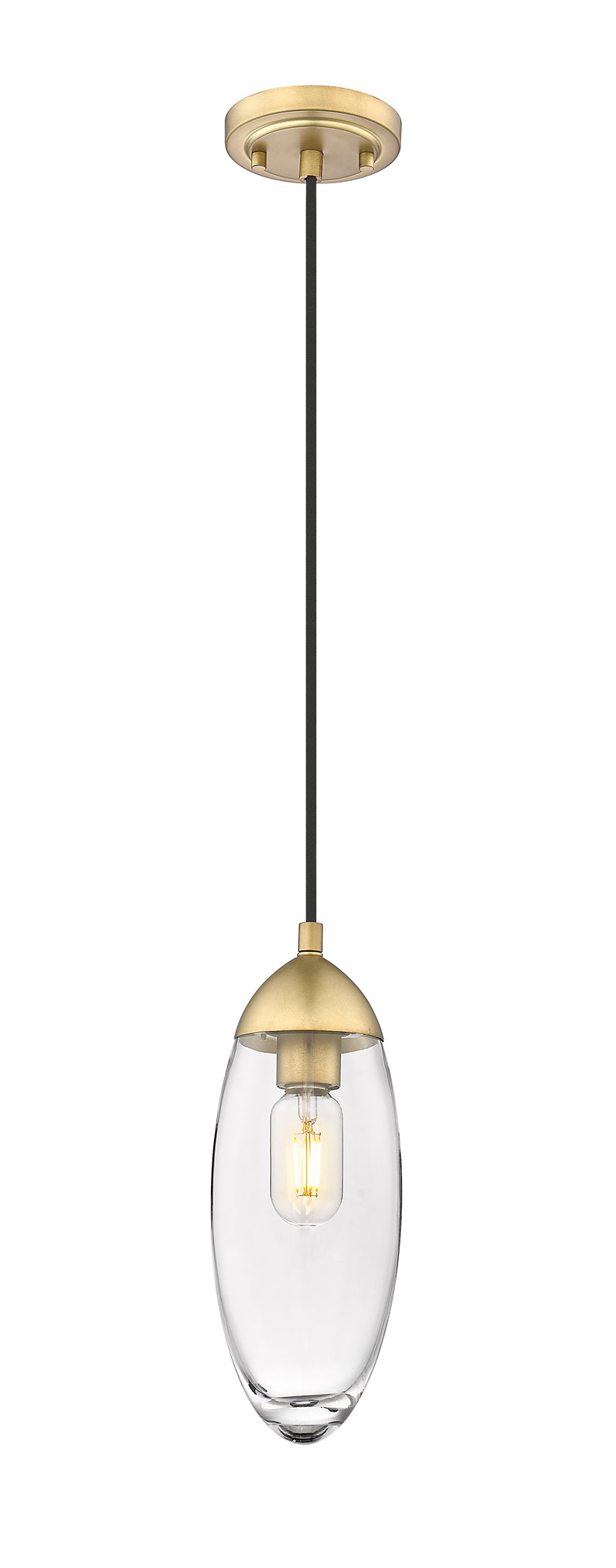 Arden 1 Light 4.5" Pendant, Cord Mount in Rubbed Brass