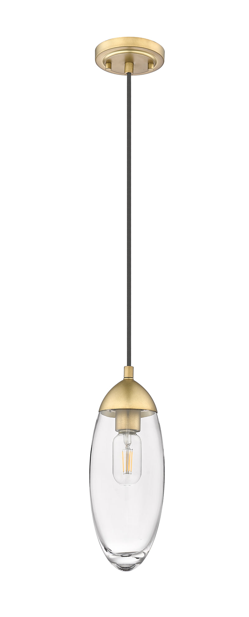 Arden 1 Light 4.5" Pendant, Cord Mount in Rubbed Brass