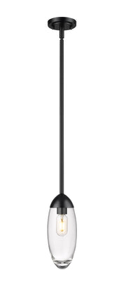 Arden 1 Light 4.5" Pendant, Rod Mount in Matte Black