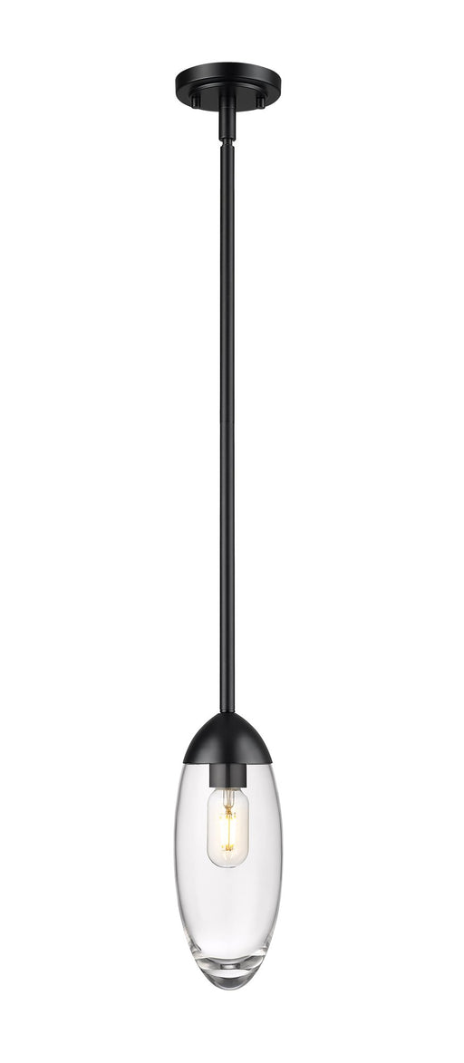 Arden 1 Light 4.5" Pendant, Rod Mount in Matte Black