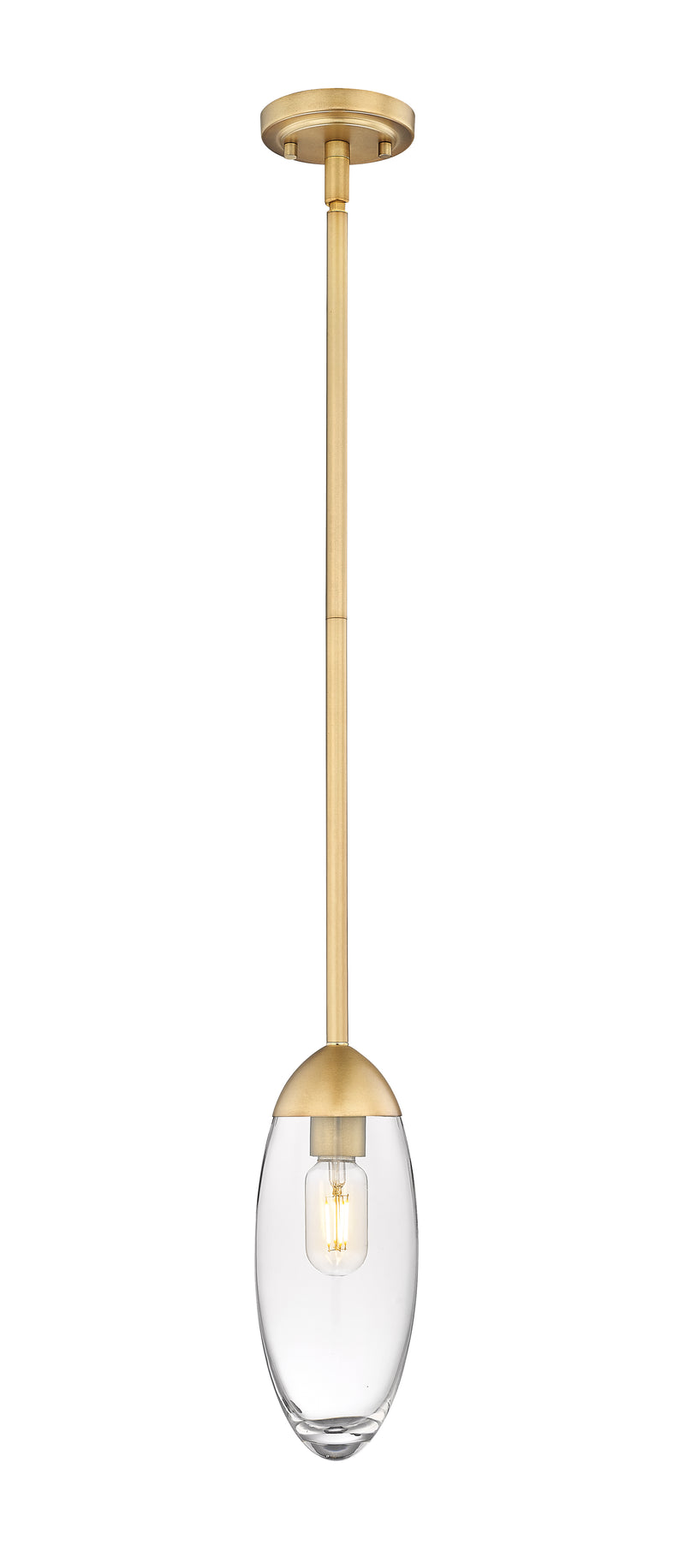 Arden 1 Light 4.5" Pendant, Rod Mount in Rubbed Brass