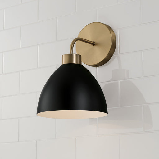 Ross Wall Sconce in Aged Brass and Black