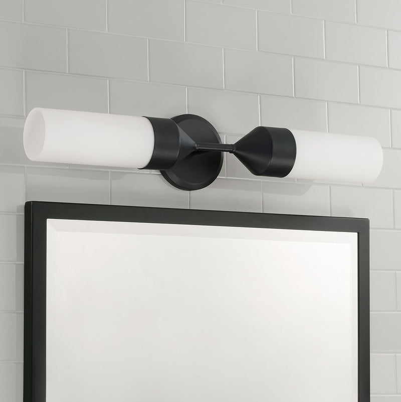 Devon 2-Light Wall Sconce in Matte Black