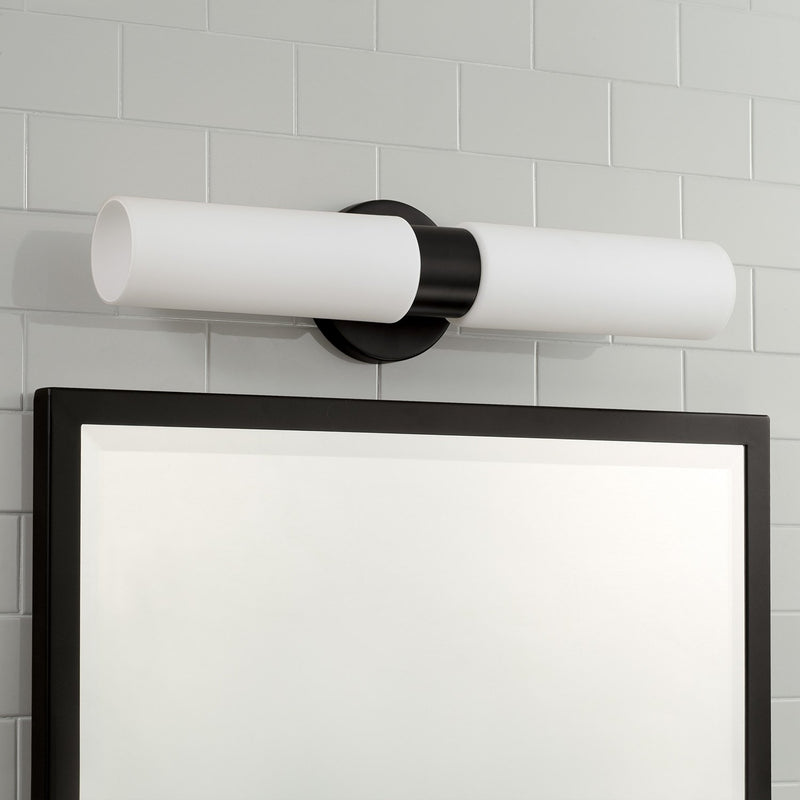 Theo 2-Light Wall Sconce in Matte Black