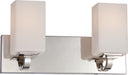 Vista 2-Light Vanity Fixture in Polished Nickel