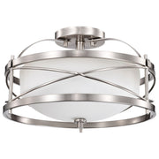 Ginger 2-Light Semi-Flush Mount in Brushed Nickel