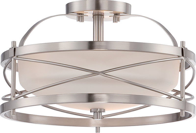 Ginger 2-Light Semi Flush in Brushed Nickel
