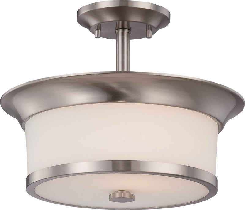 Mobili 2-Light Semi-Flush Mount in Brushed Nickel