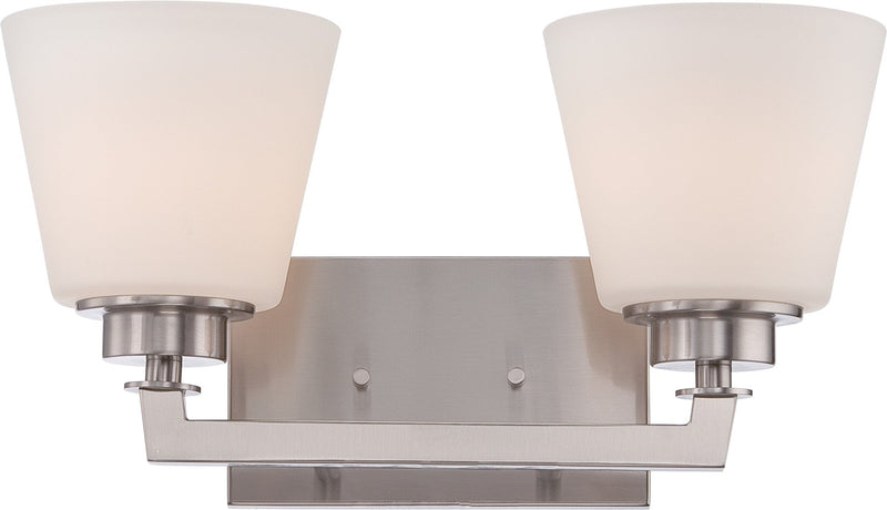 Mobili 2-Light Bath Vanity Light in Brushed Nickel