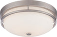 Neval 2-Light Flush Fixture in Brushed Nickel