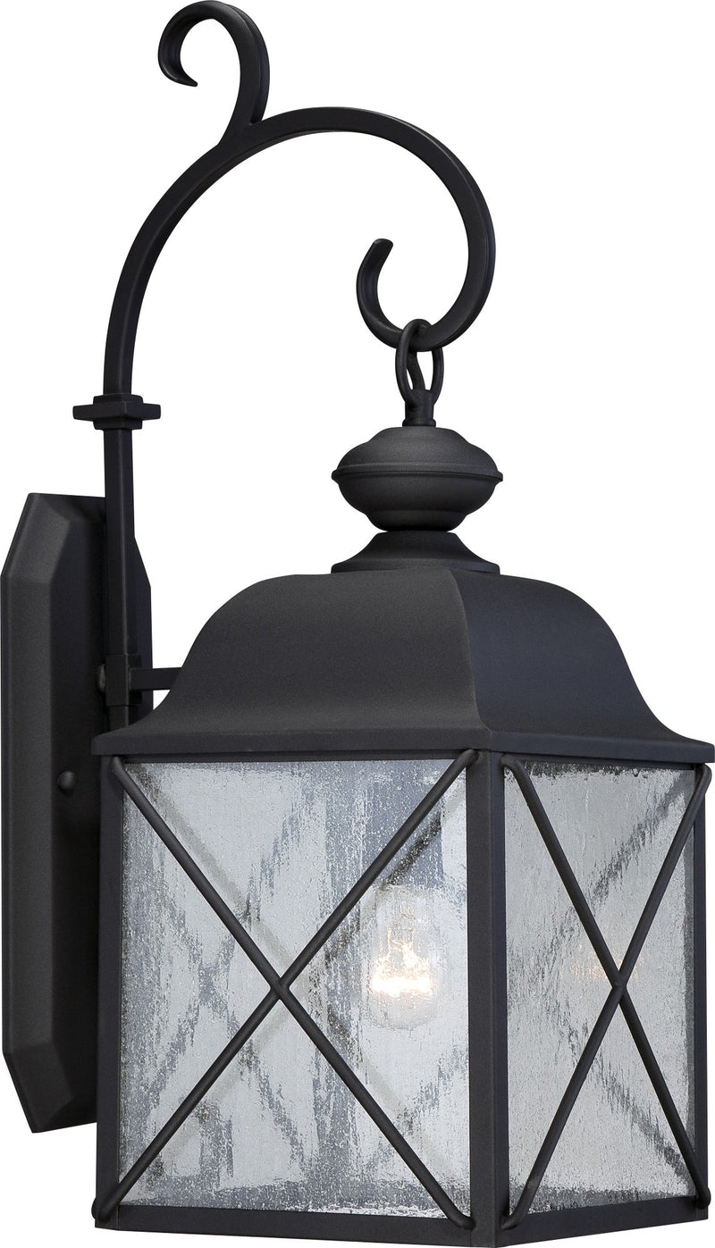 Wingate Large Outdoor Wall Lantern in Textured Black
