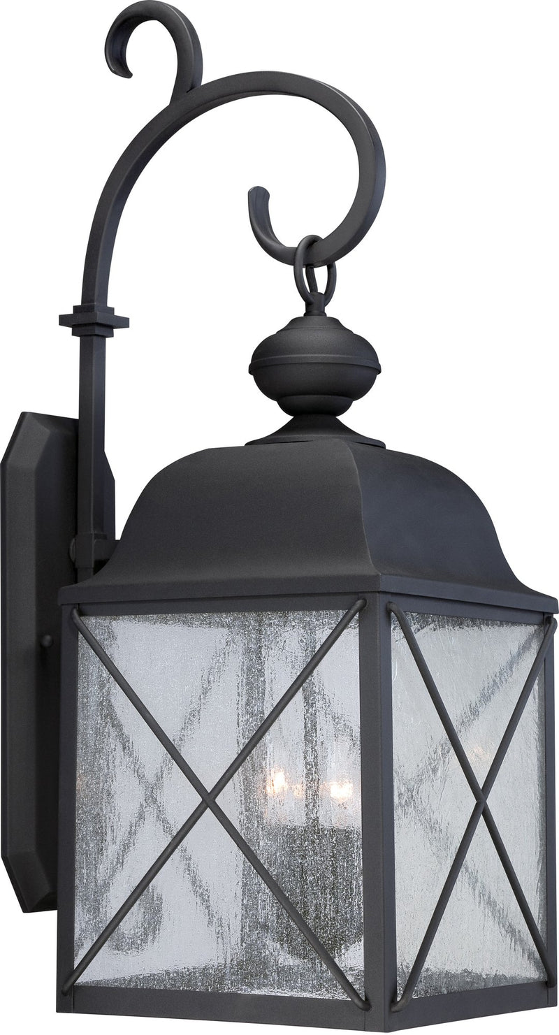 Wingate 3-Light Outdoor Wall Lantern in Textured Black