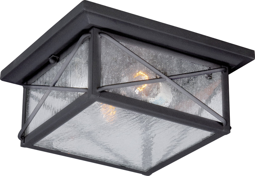 Wingate 2-Light Outdoor Flush in Textured Black
