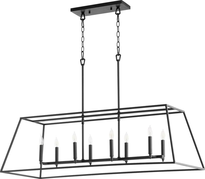 Gabriel 8 Light Linear Chandelier in Textured Black