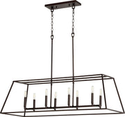 Gabriel 8 Light Linear Chandelier in Oiled Bronze