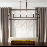Gabriel 8 Light Linear Chandelier in Oiled Bronze
