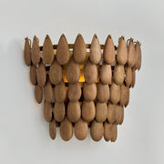 Ravi Wall Sconce in Light Wood and Patinaed Brass