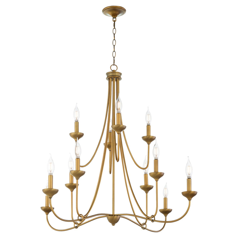 Livingston 12 Light Chandelier in Brushed Brass
