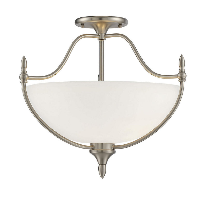 Herndon 3-Light Semi-Flush Mount in Satin Nickel