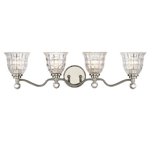 Birone 4-Light Bath Vanity in Polished Nickel - Lamps Expo