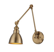 Dakota Swing Arm Wall Lamp in Warm Brass