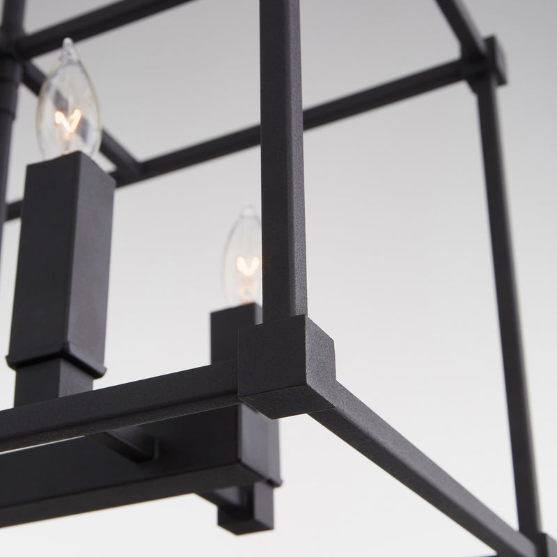 Olympus 6 Light Linear Chandelier in Textured Black