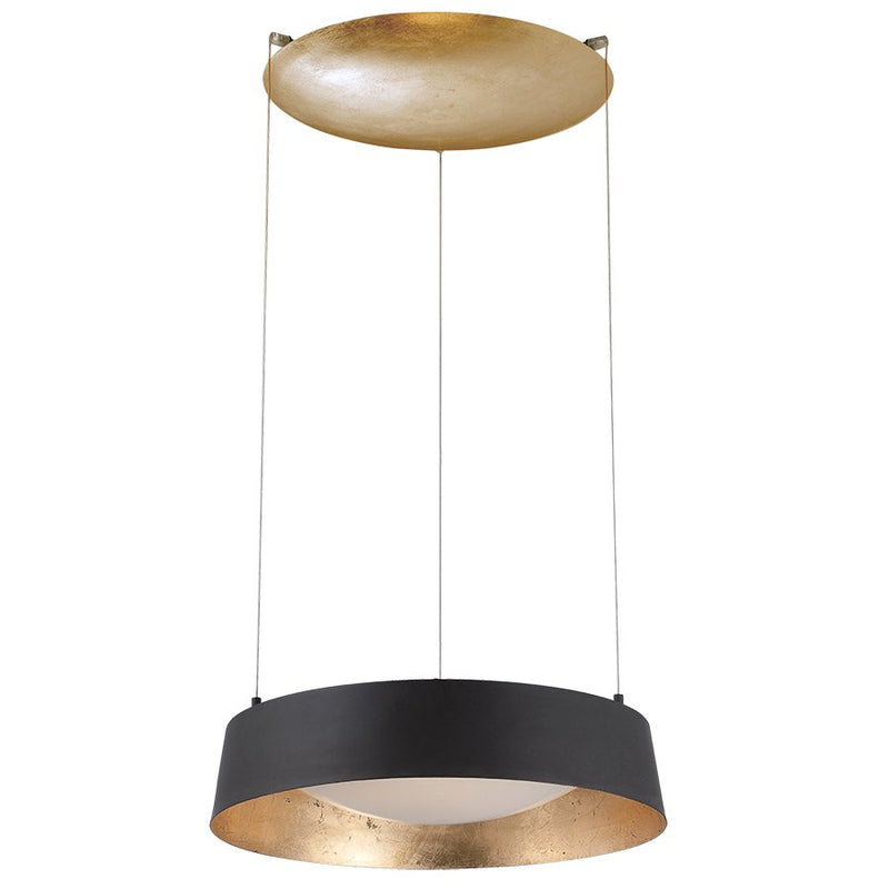 Gilt 2-Light Pendant in Gold Leaf/bronze