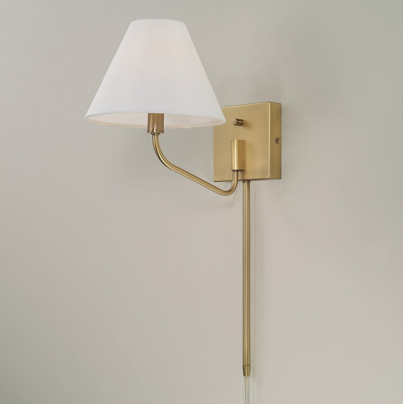 Chadwick Swing Arm Wall Lamp in Aged Brass