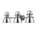 Duncan 3-Light Bath Vanity in Chrome with Chrome Shades