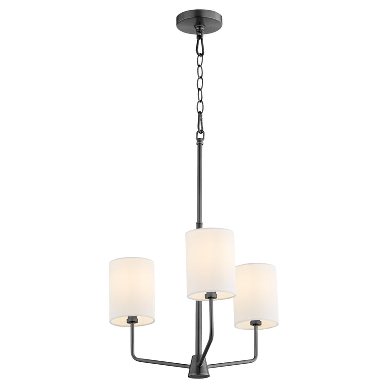 Harmony 3 Light Chandelier in Matte Black