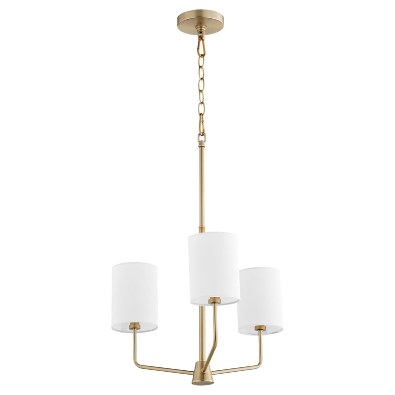 Harmony 3 Light Chandelier in Aged Brass