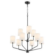 Harmony 9 Light Chandelier in Matte Black