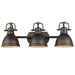 Duncan 3-Light Bath Vanity in Rubbed Bronze with Rubbed Bronze Shades