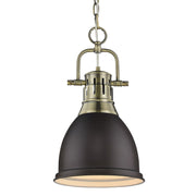 Duncan Small Pendant with Chain in Aged Brass