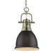 Duncan Small Pendant with Chain in Aged Brass