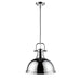 Duncan 1-Light Pendant with Rod in Chrome with Chrome Shade