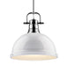 Duncan 1-Light Pendant with Rod in Chrome with White Shade