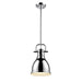 Duncan Small Pendant with Rod in Chrome with Chrome Shade