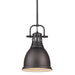 Duncan Small Pendant with Rod in Rubbed Bronze with Rubbed Bronze Shade