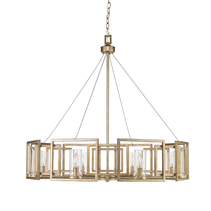 Marco 8-Light Chandelier in White Gold with Clear Glass - Lamps Expo