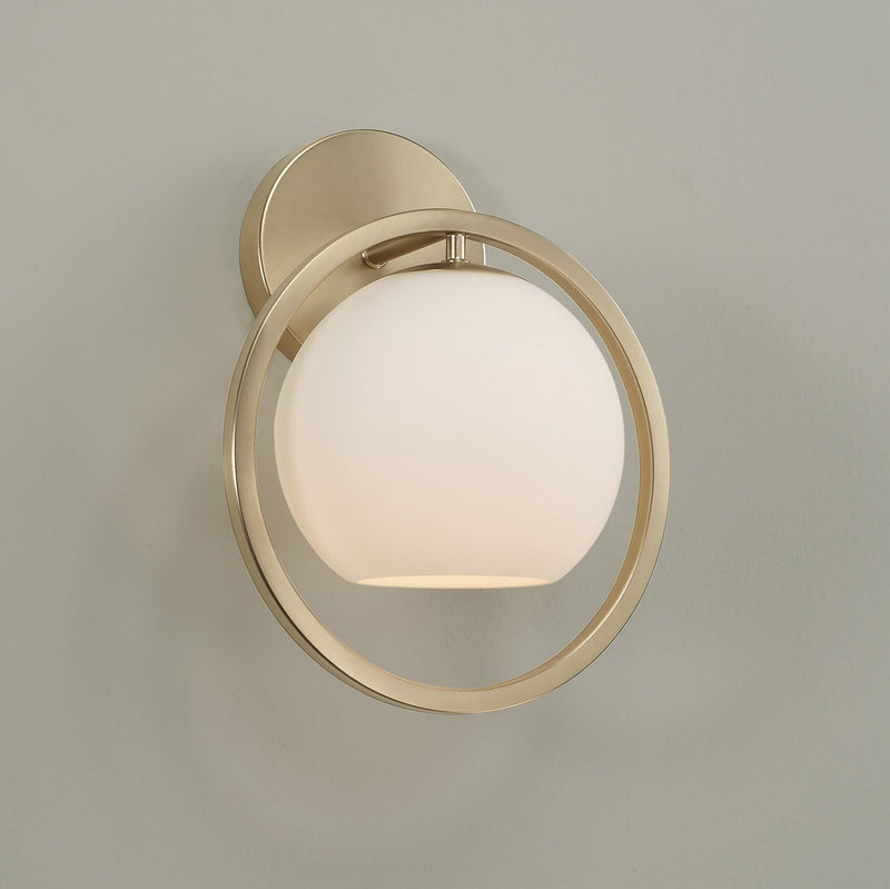 Zeek Circle Wall Sconce in Matte Brass